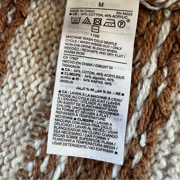 Old Navy Fringed Cotton Blend Southwestern Boho Waterfall Cardigan Sweater - Picture 13 of 14